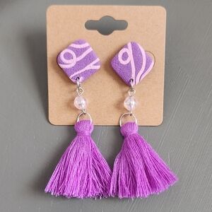 Purple Tassel Earrings